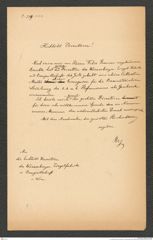 k.k. naturhistorisches Hofmuseum, Intendanzakten 1885-1896 (Hauer), Aktenzahl Z.289/1887, Seite 1